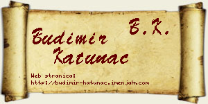 Budimir Katunac vizit kartica